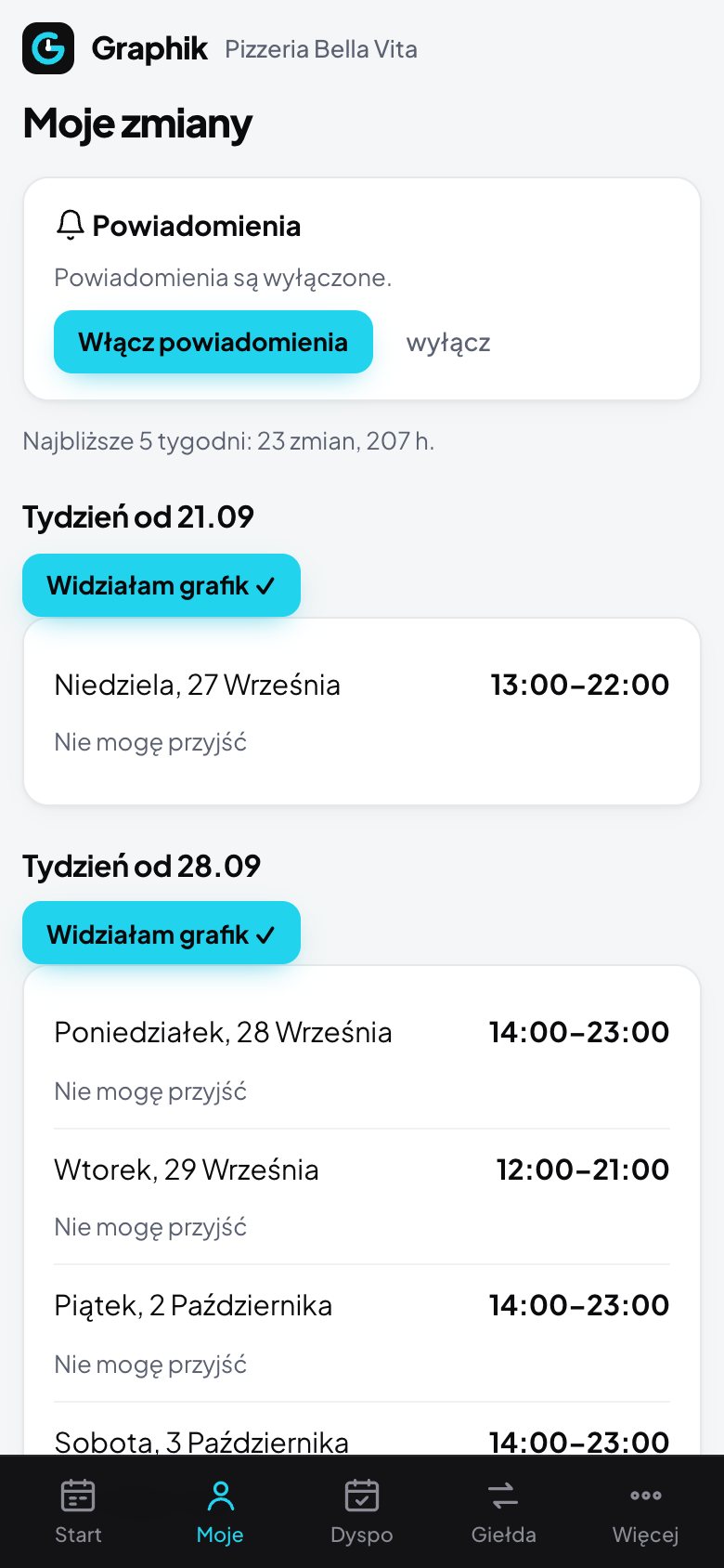 Moje zmiany
